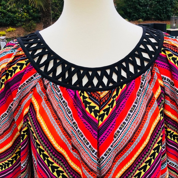 XOXO Funky Bright Color Top with Waist Tie - Picture 2 of 8